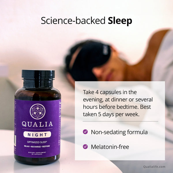 Qualia Night (60caps) | Optimised Sleep (Relax, Recharge, Restore)