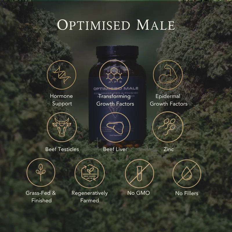 APE Nutrition - Organic & Grass-Fed Optimised Male | Beef Testicle & Liver Capsules (180caps)
