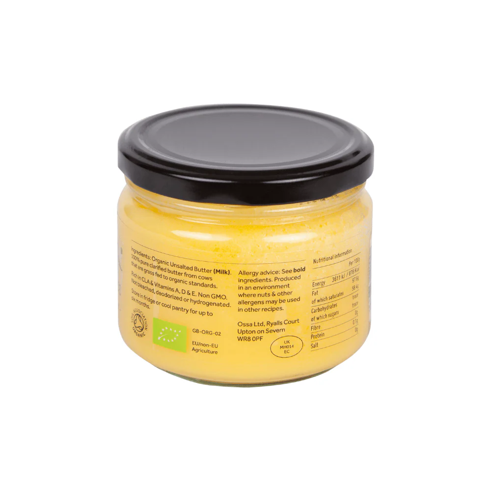 Ossa Organic Ghee – Grass Fed Clarified Butter (265g)