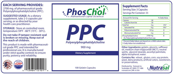 Nutrasal PhosChol 900 -- 100 Soft Gel Caps