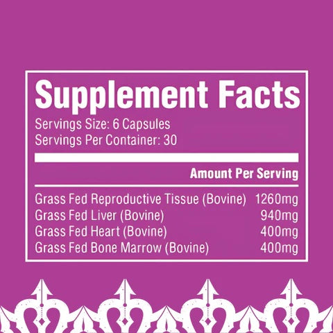 The Fittest - Queen - Grass-Fed Organ Complex for Women (180 caps/30 servings)
