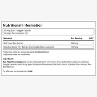 Thumbnail for Blueprint | Red Yeast Rice + Odor-free Garlic (30 veg capsules)