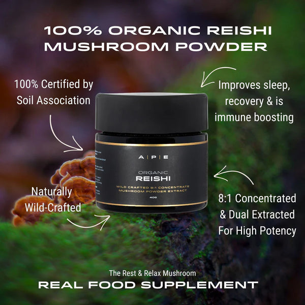 APE Nutrition - Organic Reishi Mushroom Powder | 8:1 Extract (40g)