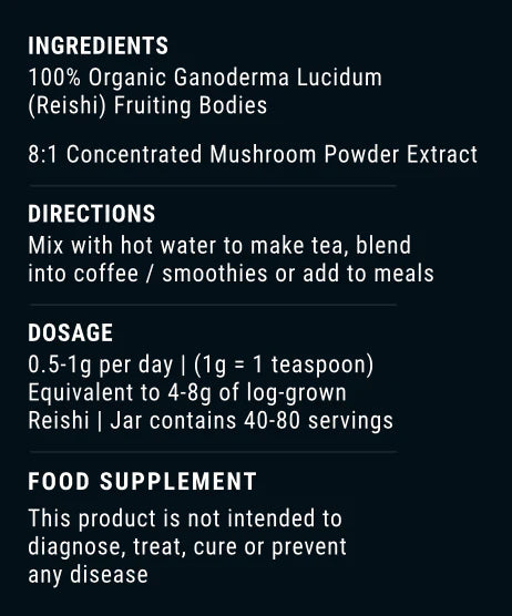 APE Nutrition - Organic Reishi Mushroom Powder | 8:1 Extract (40g)