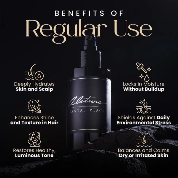 Alitura - Santal Black Hair & Body Oil | Multipurpose Botanical Oil for Skin, Hair & Beard (100ml)