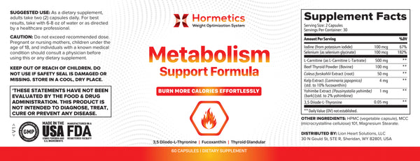 Hormetics Weight Optimization System - Metabolism Support Formula 60caps