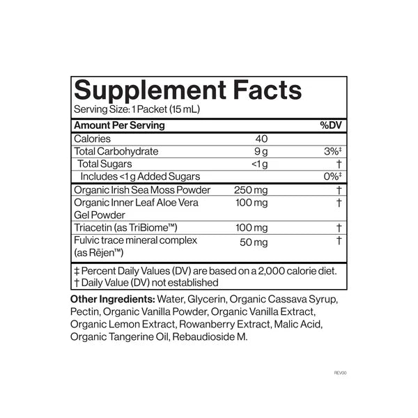 Cymbiotika - Irish Sea Moss 390ml (26x15ml Sachet)(Lemon Vanilla Flavour)