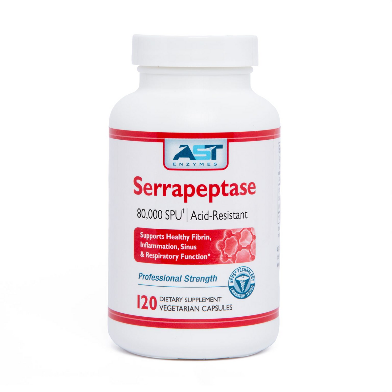 AST Enzymes Serrapeptase 120 caps (80,000 SU)