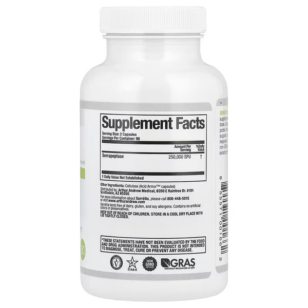 Arthur Andrew Medical - Serretia - 250,000 SPU (180 capsules)