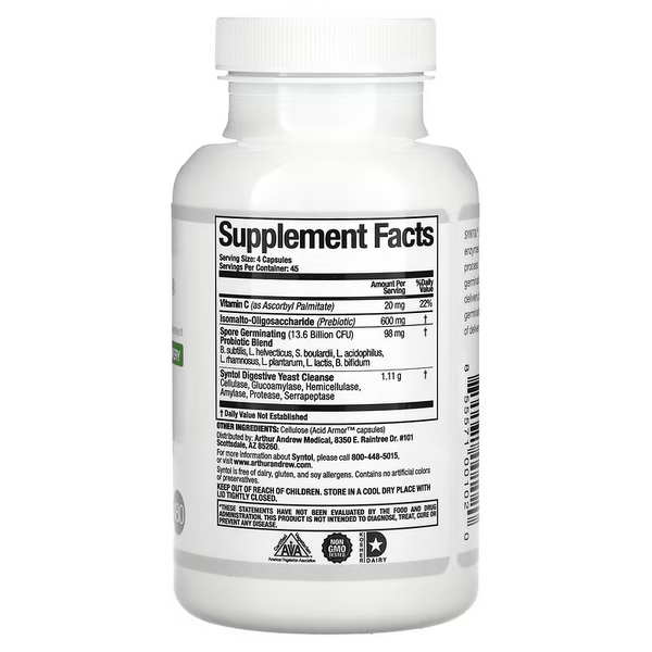 Arthur Andrew Medical - Syntol AMD - Advanced Microflora Delivery | Probiotic, Prebiotic & Enzyme Formula (180caps/500mg)