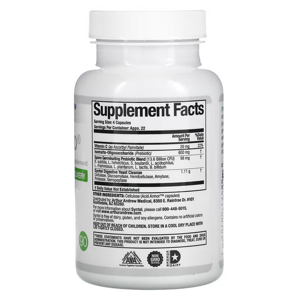 Arthur Andrew Medical - Syntol AMD – Advanced Microflora Delivery | Probiotic, Prebiotic & Enzyme Formula (90 capsules)