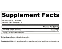 Thumbnail for Ancestral Supplements - Grass Fed Beef Tallow (from Suet) 180caps 500mg