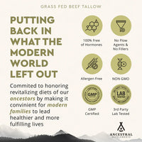 Thumbnail for Ancestral Supplements - Grass Fed Beef Tallow (from Suet) 180caps 500mg