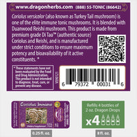 Thumbnail for Dragon Herbs | Coriolus Turkey Tail Drops 2 oz. (approx 27 servings)