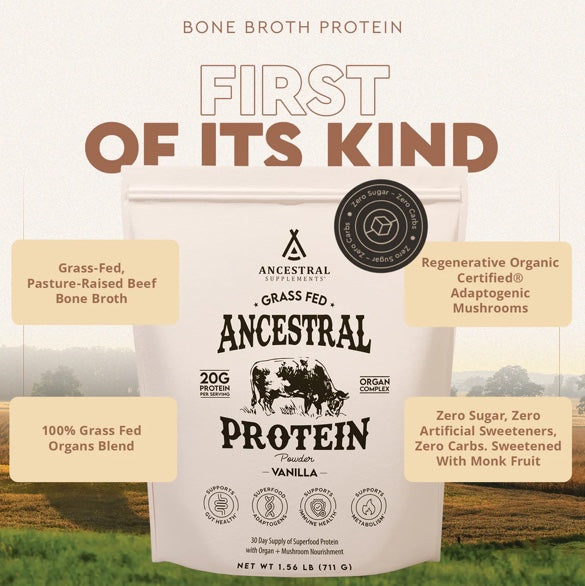 Ancestral Supplements - Ancestral Protein Powder - Vanilla Chai Flavour (693g)