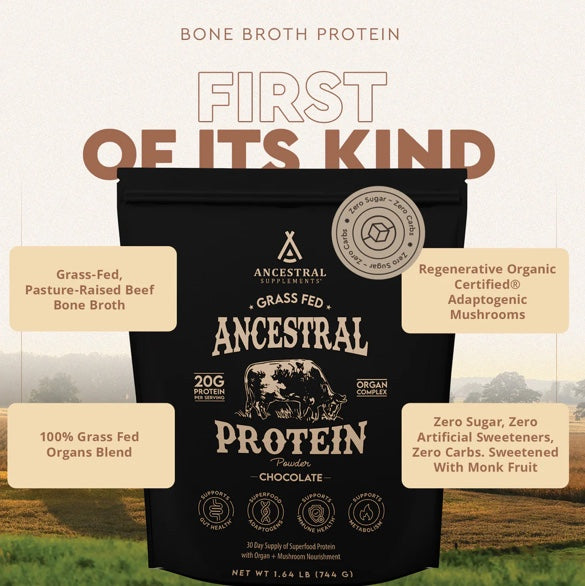 Ancestral Supplements - Ancestral Protein Powder - Chocolate Flavour (744g)