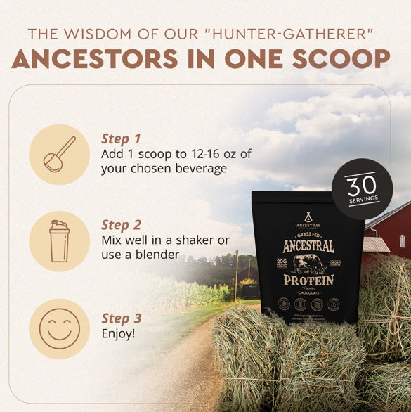 Ancestral Supplements - Ancestral Protein Powder - Chocolate Flavour (744g)