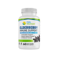 Thumbnail for Feel Younger - Elderberry Immune Support 600mg 60caps