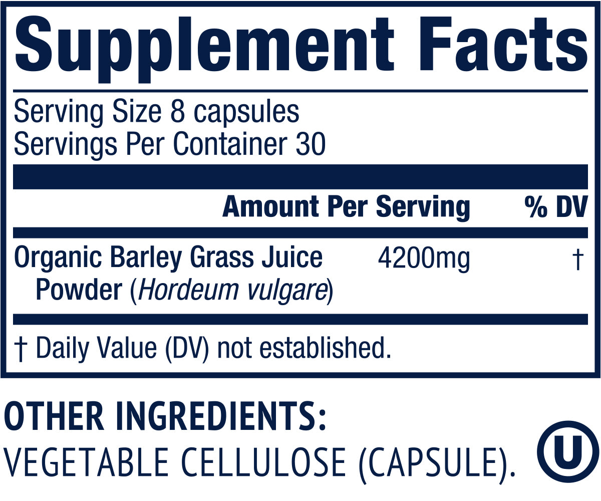 Vimergy Herbs - USDA Organic Barleygrass Juice Extract Powder in capsules (240caps)