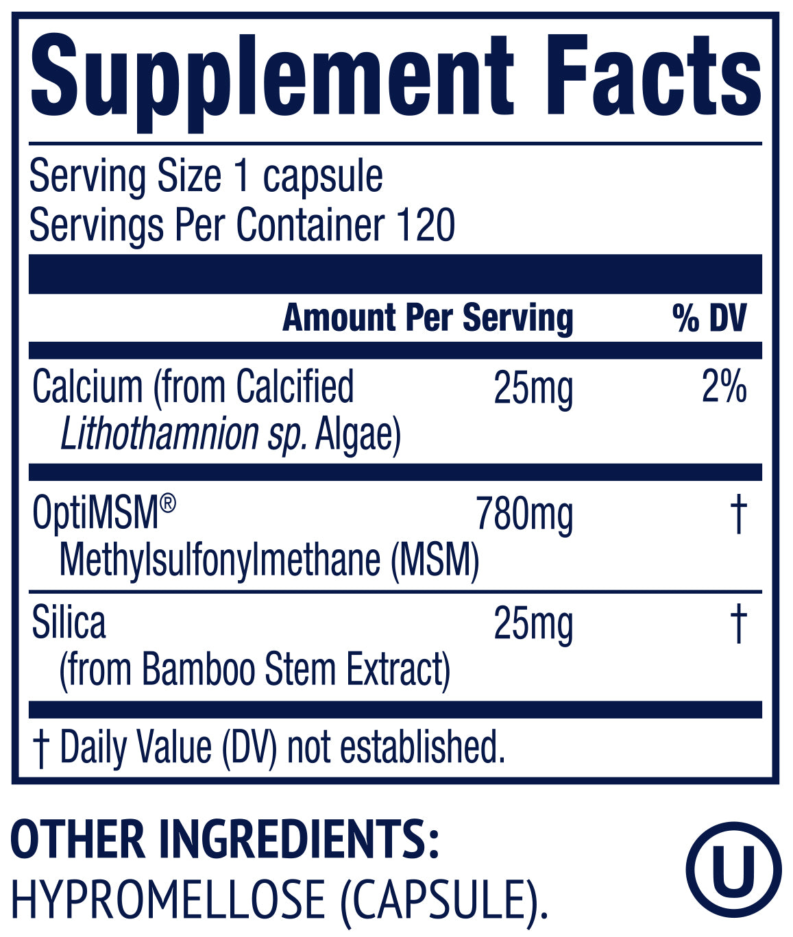 Vimergy Herbs - MSM 120caps (Silica + Calcium)