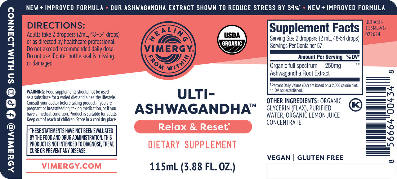 Vimergy Herbs - ULTI-Ashwagandha 10:1 (115ml)