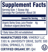 Thumbnail for Vimergy Herbs - USDA Organic Barleygrass Juice Extract Powder 120g (Trial Size)
