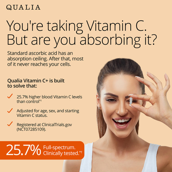Qualia Vitamin C+ (56caps) | 7 High-Absorption Forms of Vitamin C