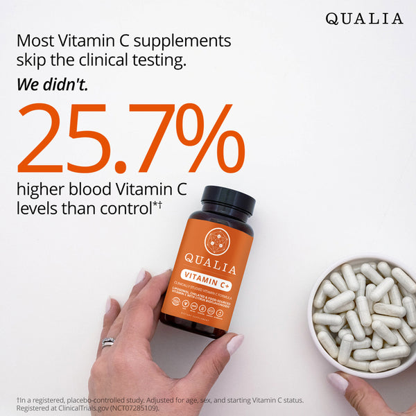 Qualia Vitamin C+ (56caps) | 7 High-Absorption Forms of Vitamin C