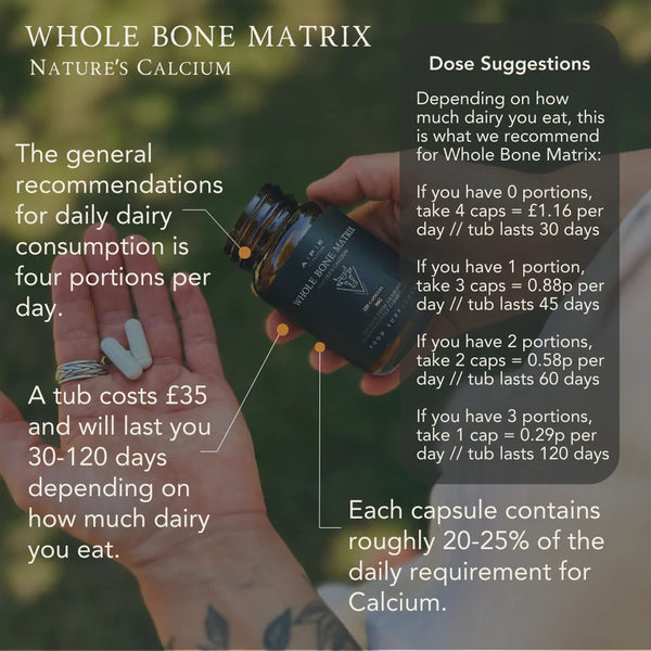 APE Nutrition - Whole Bone Matrix Capsules | Grass-Fed Bone Calcium (60caps)
