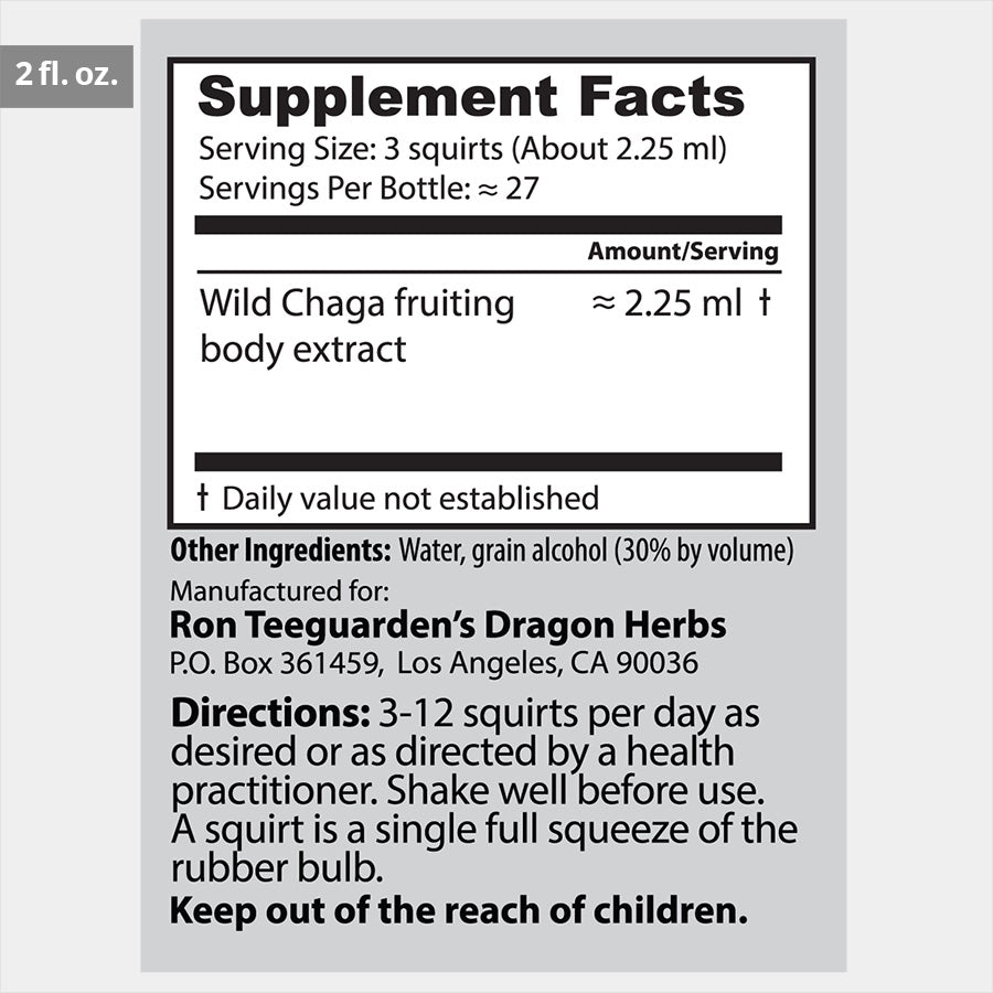 Dragon Herbs Wild Siberian Chaga Drops 2 fl. oz. (60 ml)