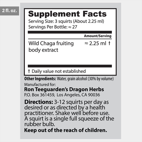 Dragon Herbs Wild Siberian Chaga Drops 2 fl. oz. (60 ml)