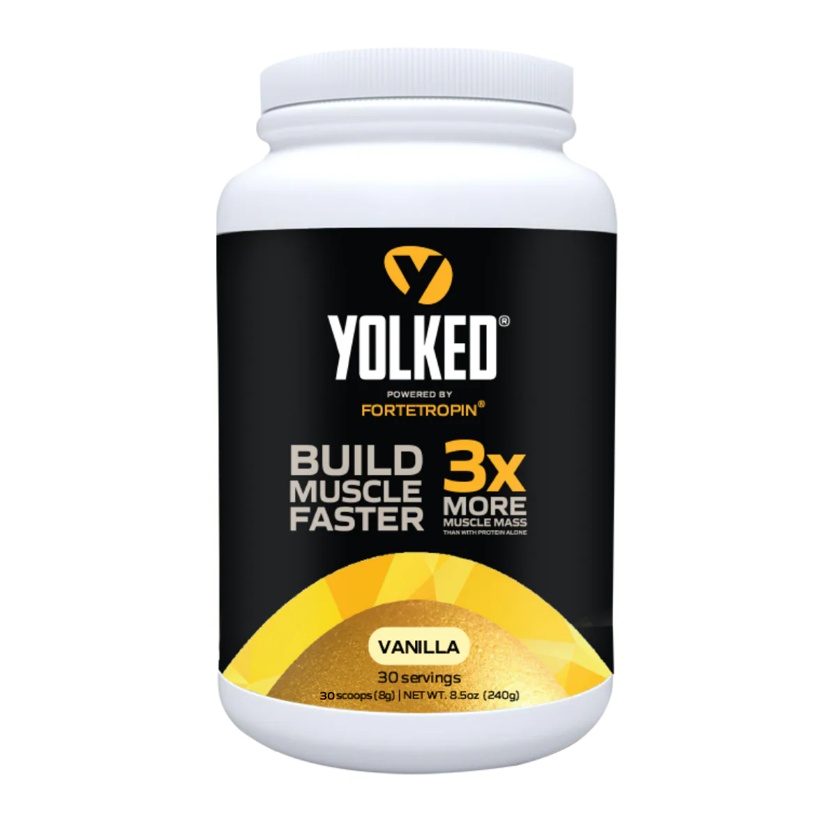 Yolked - Vanilla Fortetropin® 30 Serving Canister (240g/8.5oz) Egg Yolk Powder