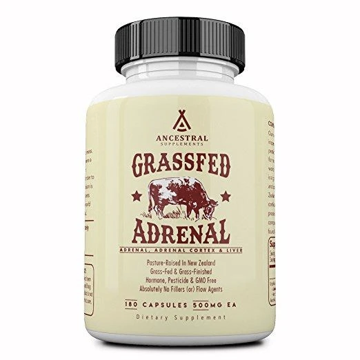 Ancestral Supplements - Grass Fed Adrenal Cortex With Liver 180caps 500mg