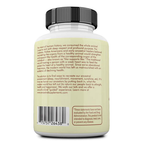 Ancestral Supplements - Grass Fed Adrenal Cortex With Liver (180 capsules / 500mg)