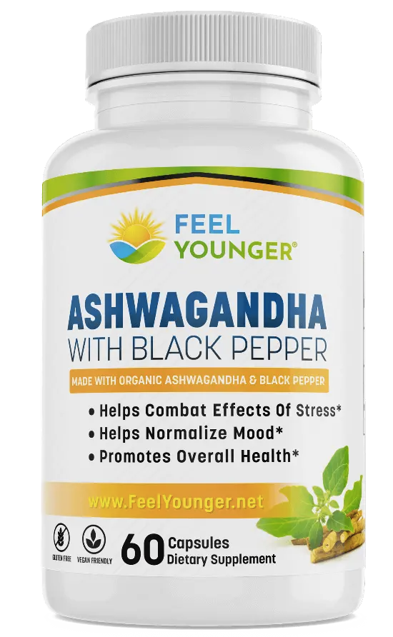 Feel Younger - Organic Ashwagandha 1300mg 60caps