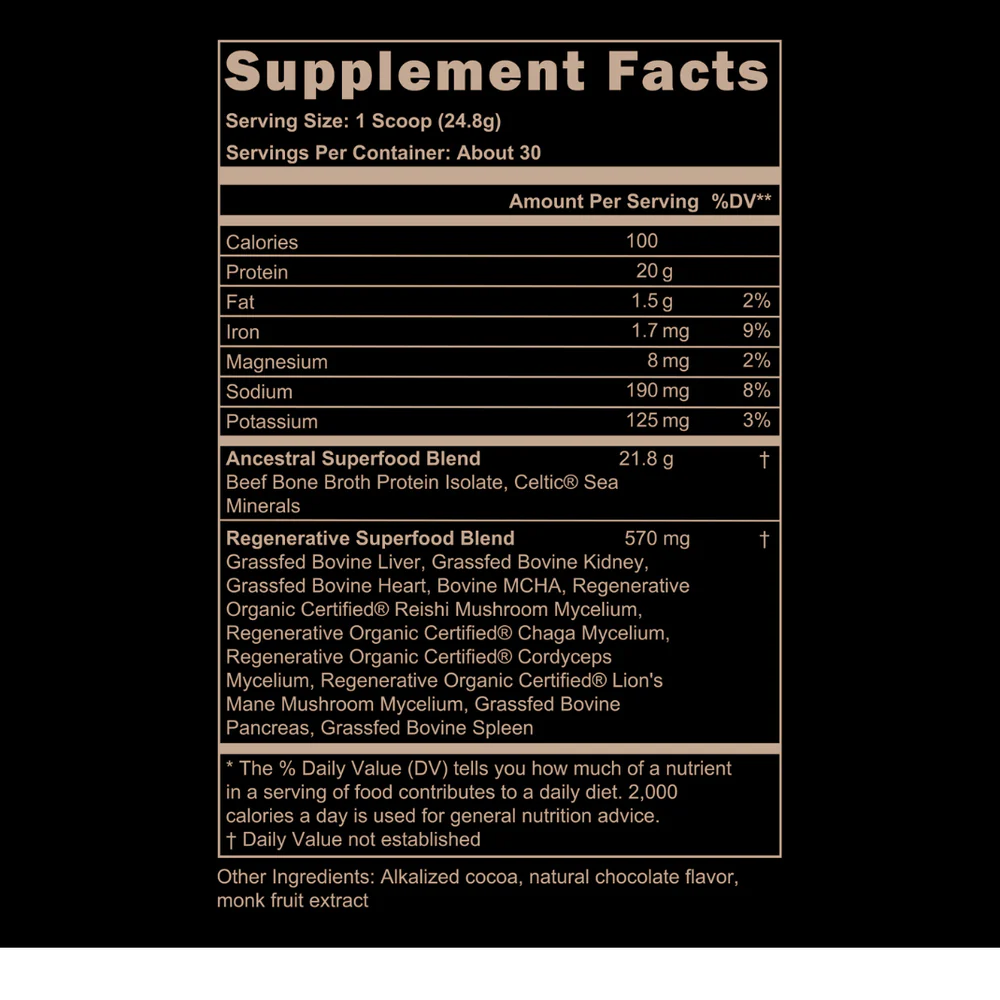 Ancestral Supplements - Ancestral Protein Powder 744g Chocolate