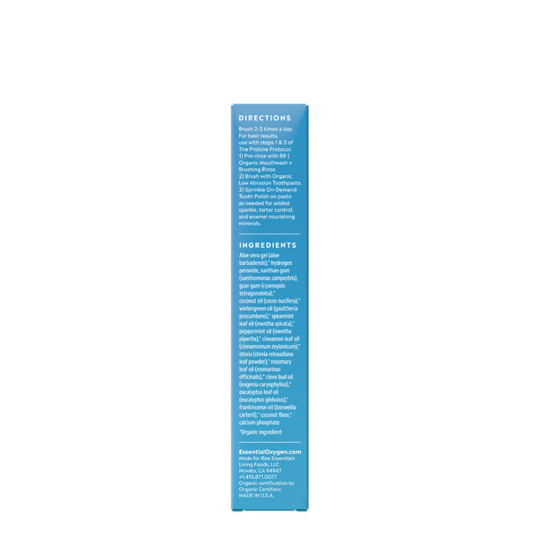 Essential Oxygen | Organic Low Abrasion Toothpaste 4oz | Wintergreen