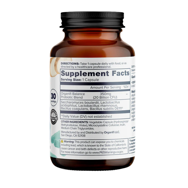 Organifi Balance Probiotic | 20 Billion CFU | 30 Capsules