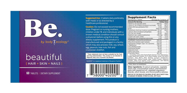 Body Ecology - Beautiful 60 capsules (Hair, Skin & Nail Formula)