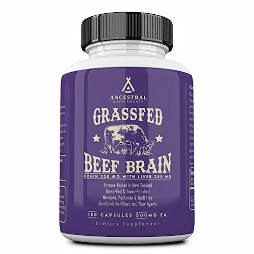 Ancestral Supplements - Grass Fed Beef Brain With Liver 180caps 500mg