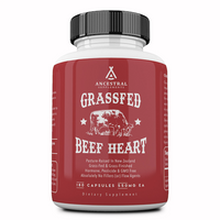 Thumbnail for Ancestral Supplements - Grass Fed Desiccated Beef Heart 180caps 550mg