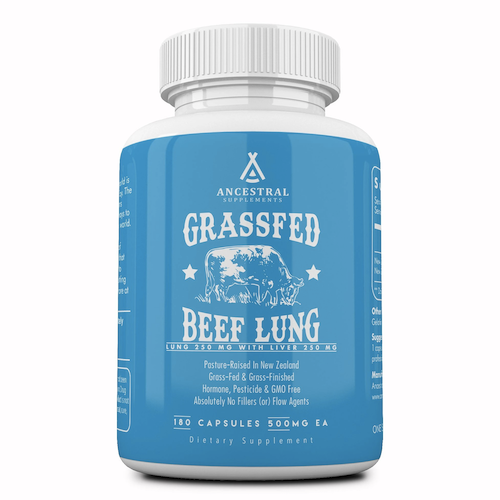 Ancestral Supplements - Grass Fed Beef Lung (w/ Liver) 180caps 500mg