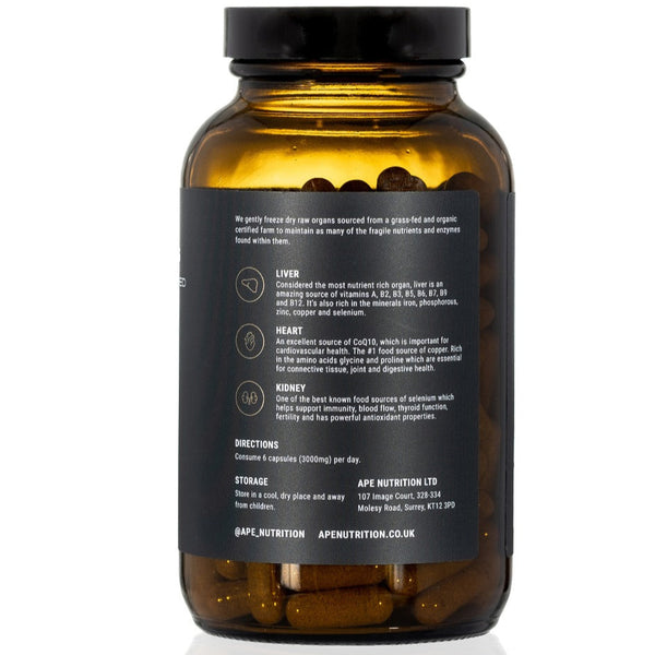 APE Nutrition - Organic Digestive Organ Complex | Grass-Fed Pancreas & Liver Capsules (180caps)