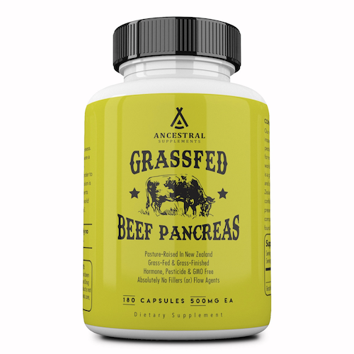 Ancestral Supplements - Grass Fed Desiccated Beef Pancreas 180caps 500mg