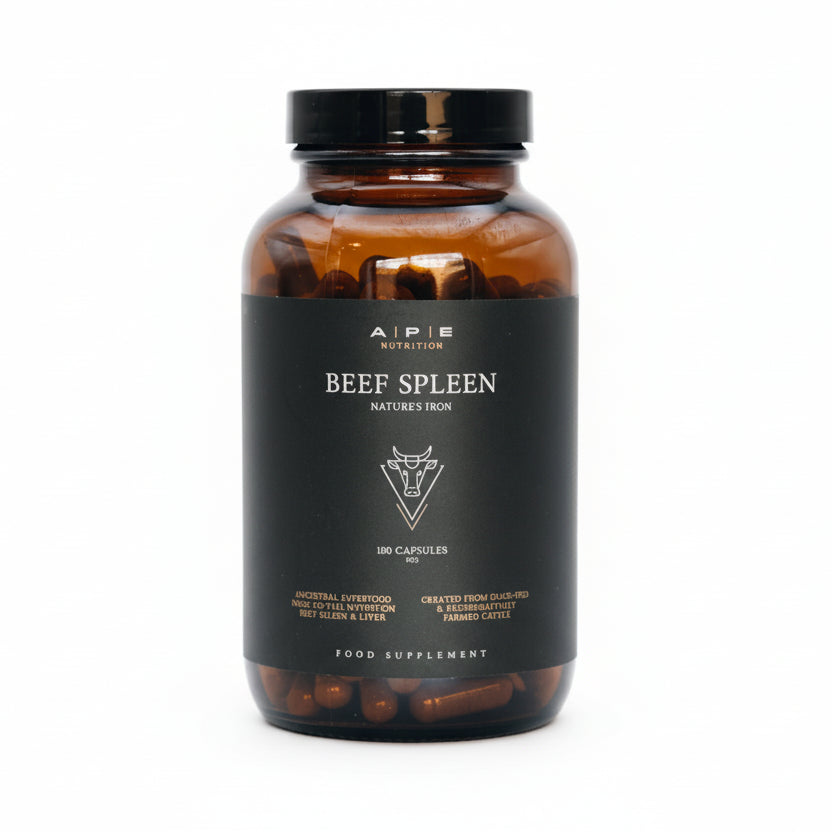 APE Nutrition - Grass-Fed Beef Spleen Capsules | Natural Heme Iron (180caps)