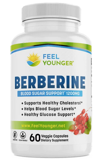 Thumbnail for Feel Younger - Berberine Blood Sugar and Weight Loss Support 1200mg 60 caps