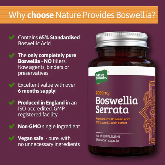 Nature Provides - Boswellia Serrata (2000mg) 5:1 Extract | 65% Boswellic Acid (180caps)