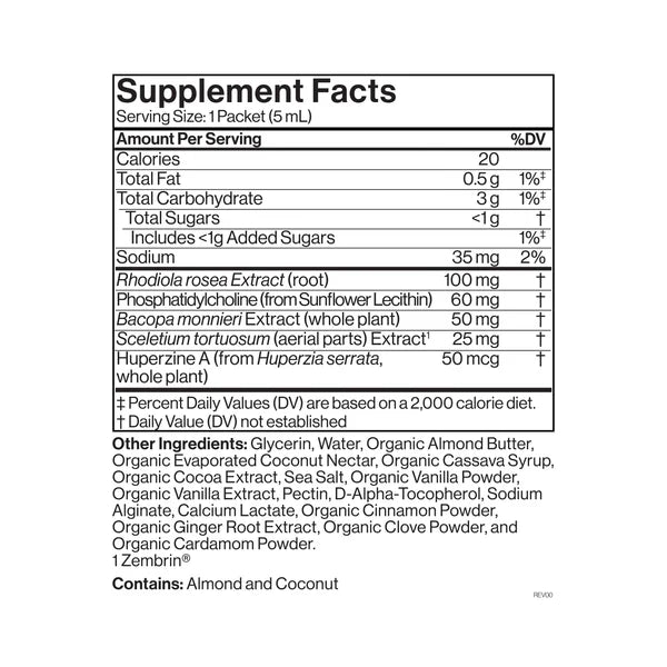 Cymbiotika - Liposomal Brain Complex 130ml (26x5ml Pouches)(Vanilla Cinnanmon Flavour)