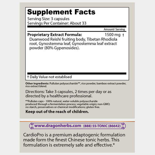 Dragon Herbs CardioPro 100 Capsules (490mg)