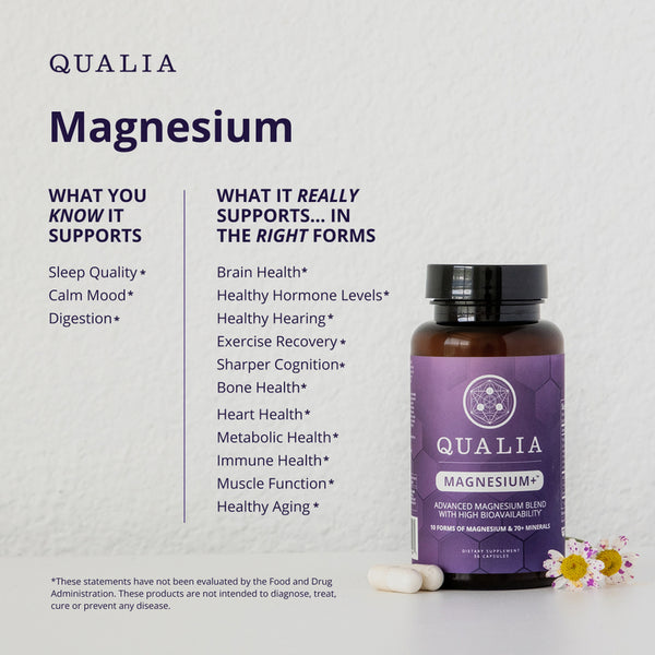 Qualia Magnesium+ (56caps) | 10x Magnesium & 70x+ Trace Minerals